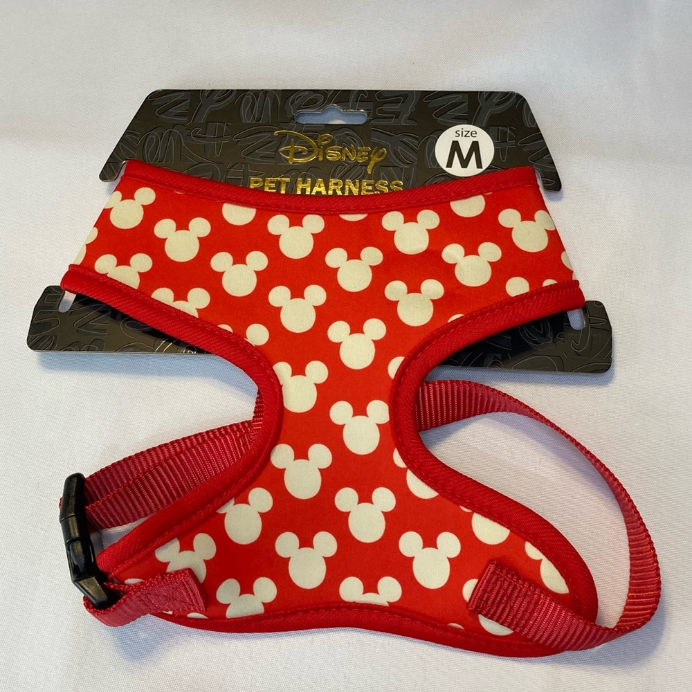 Disney Dog Harness Red with Mickey Heads Size Medium